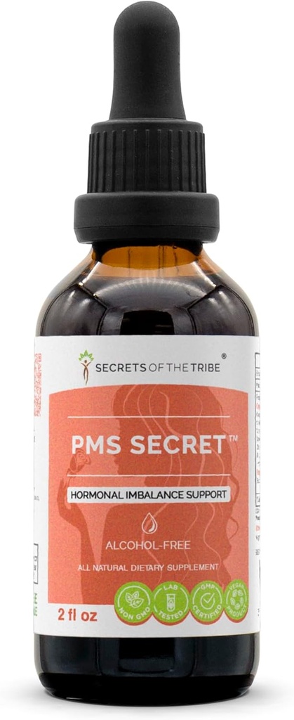 PMS 秘密无酒精,Glycerite Black Cohosh, Cramp, Vitex, Valerian, Dandelion, Chamomile, 圣约翰虫. Tincture, 草药提取激素平衡支持 2 OZ