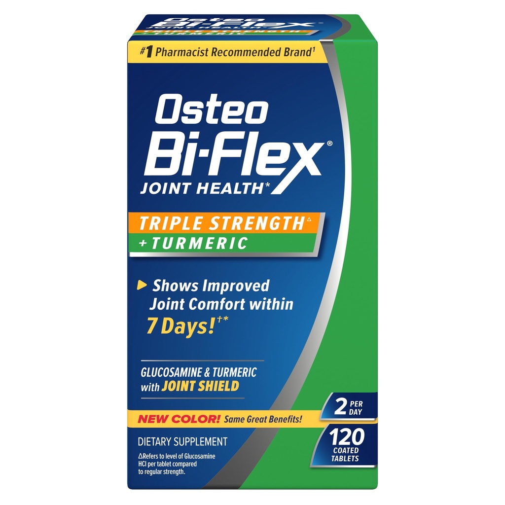 Osteo Bi-Flex Glucosamine 三重强度加涡轮增量,联合支持和运动范围Crucumin,60天供应,120块合肥片,联合健康营养增量