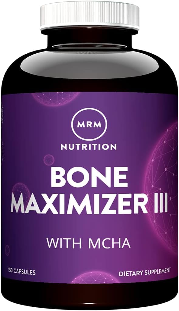 MRM 营养 Bone Maximizer III 与 MCHA + 维生素 D3 + 维生素 K2 + 维生素 K2 → Bone 健康 → 高概率 → 骨的主要维生素和矿物 → 50 服务