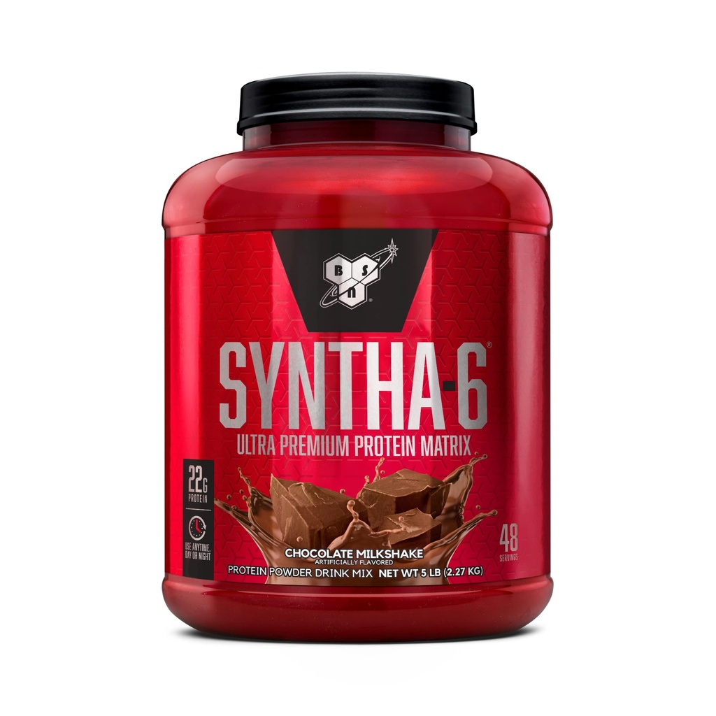 BSN SYNTHA-6 WHEY蛋白粉 配有Micellar Casein,牛奶蛋白隔热,巧克力奶昔,48种服务(包装 May Vary)