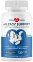 Allergy Support for Dogs - 120 Chewable Tablets - with Vitamin C, Omega 3 and Colostrum - Itch Relief, Allergy Relief for Dogs, Skin Soother - with Probiotics for Immune System Health