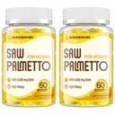 Saw Palmetto for Women - DHT Blocker 头发生长补充剂 - 500mg Potent Saw Palmetto Gummys for Hair, Skin, Nails, Urinary Wellness - Mango-Pineapple Flavor - 120 Gummys (英语).