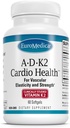EuroMedica A•D•K2 Cardio Health - Cardio Health & Vascular Elasticity and Strength Support - Cardiovascular Support Supplement with Vitamins A & D3 - Aids Blood Vessel Elasticity - 60 Softgels