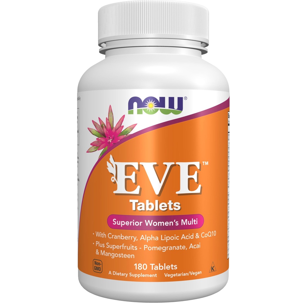 Now Foods Supplements, EveTM Women's multivitamin with Cranberry, Alpha Lipoic Acid and CoQ10, 外加超级水果—— 石榴, Acai & Mangosten, 180片