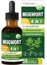 穆格沃特草药液滴用于睡眠支持,穆格沃特叶(Artemisia guilensis)全部在放松支持的1公式中,草药补充剂与Valerian Chamomile Tulsi Lavender Extract.2oz