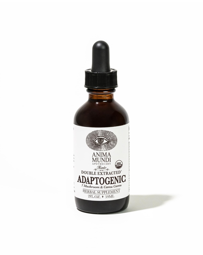 Anima Mundi Apotheary 适应性7 蘑菇液滴 - 含有机蘑菇提取物 - 液态免疫支持丁香与Reishi, Lion's Mane, Cordyceps & Chaga Mushroom Liquid 提取物(2oz)