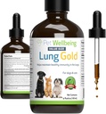 Petwelling Lung Gold for Dogs & Cats - Vet-Formulated - 肺与呼吸免疫支持,开放航空,易呼吸 - 天然草药补充剂 4 oz (18 ml)