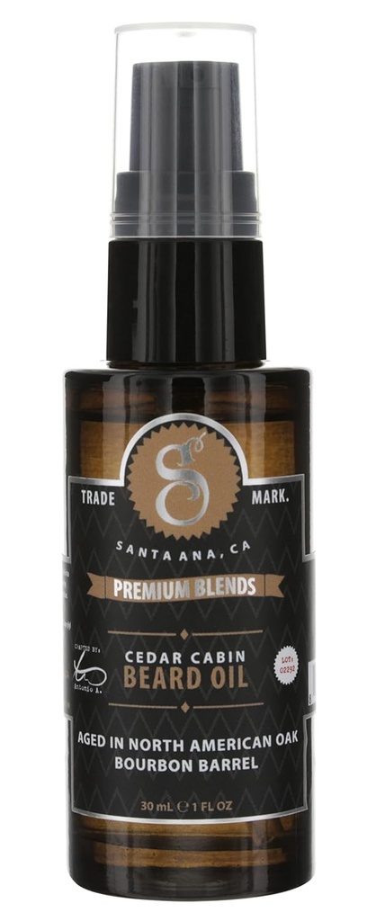Suavecito Premium Blends Beard Oil - 软化毛发、水化皮肤、消除胡子 Dandruff 健康胡子生长 - 1 oz