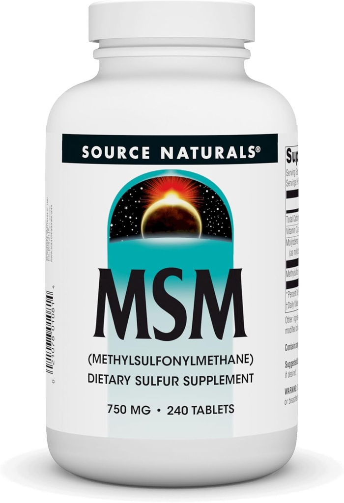 天然MSM(甲基磺酰甲烷),750毫克 - 240片