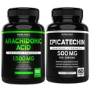 Arachidonic Acid (150 Capsules) - 肌肉质量和男性与女性的恢复的肌肉和力量补充物和Epicatechin 提取(60 Capsules) 支持 Lean Muscle泵和增益 - 非GMO & Vegan