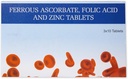 Ferrous Ascorbate 和 Folic Acid Tablets 配以 Zinc 补充 男女缺铁 能量和豁免 助推 30 板