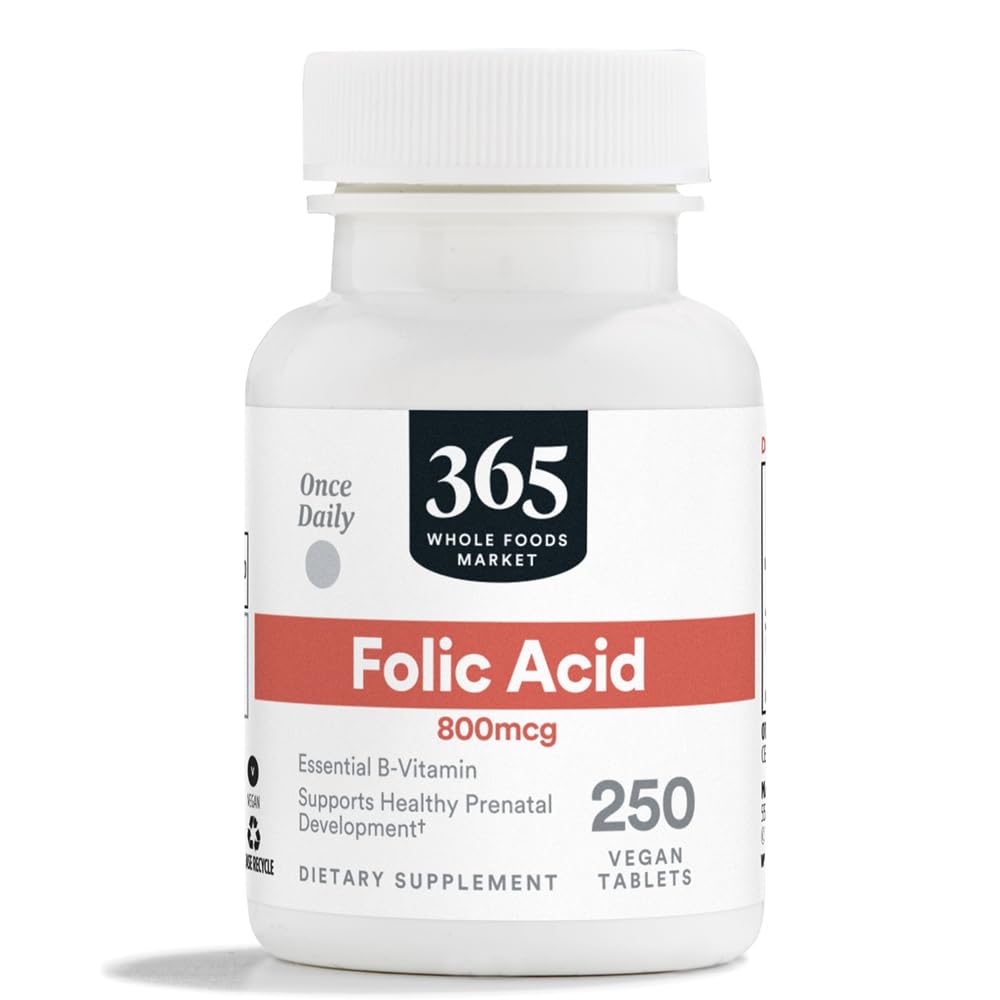 365 by Whole Foods Market, Folic Acid 800mcg, Vegan, 250 Tablets