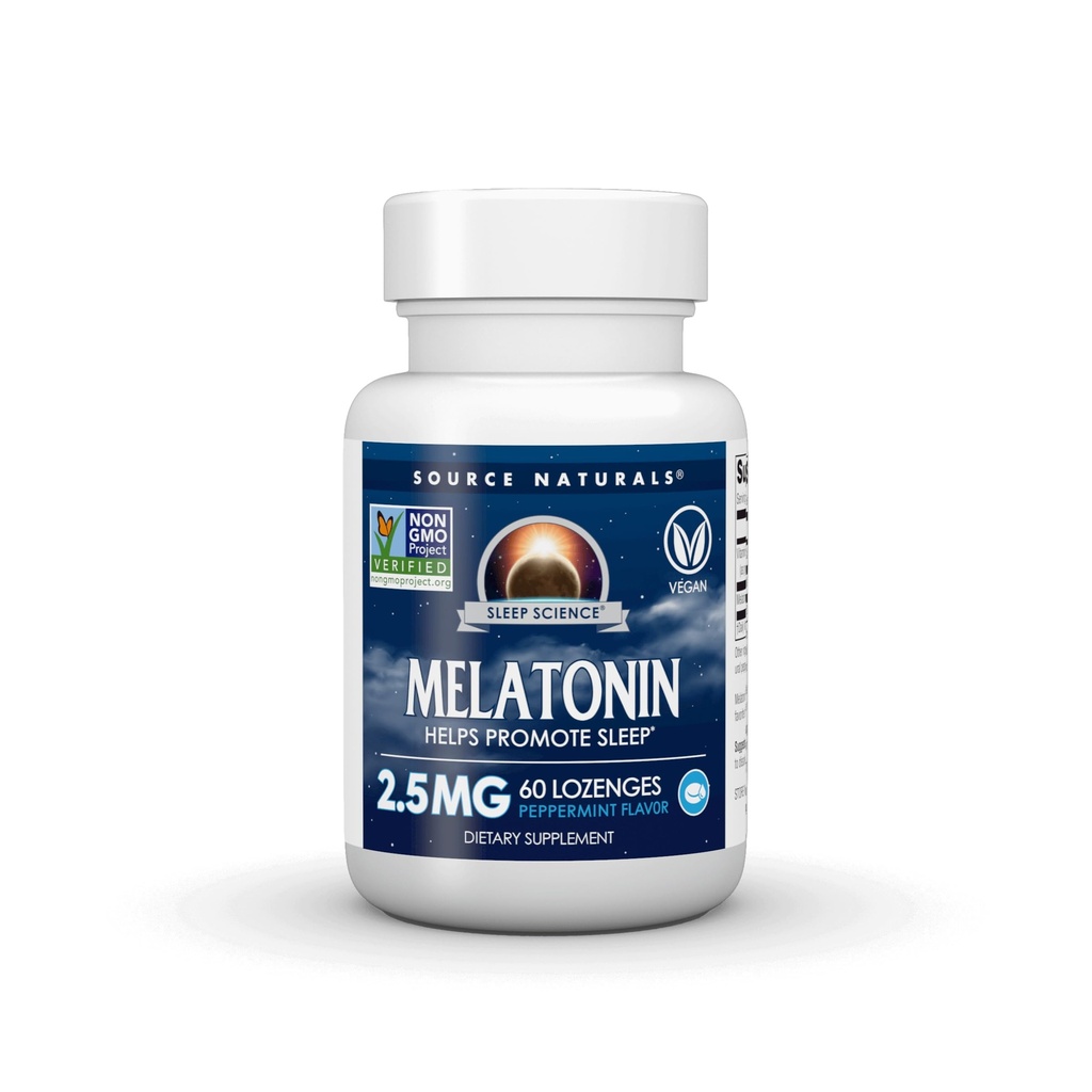 来源:Naturals Melatonin,《帮助促进睡眠》* 2.5毫克-60枚辣椒薄荷火焰Lozenges