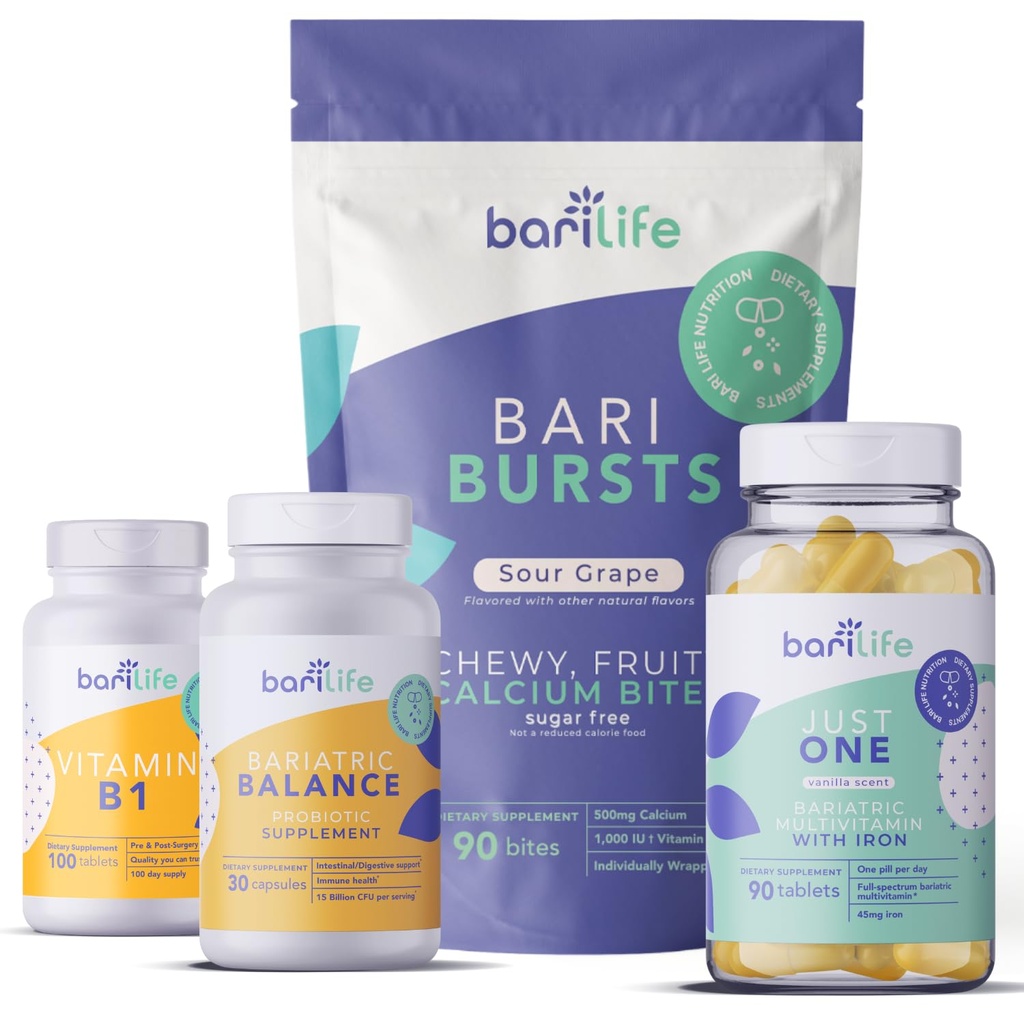 Bari Life Post-Op, Gastric Sleeve, Gastric Bypass Vitamin 和 补充启动套(葡萄)