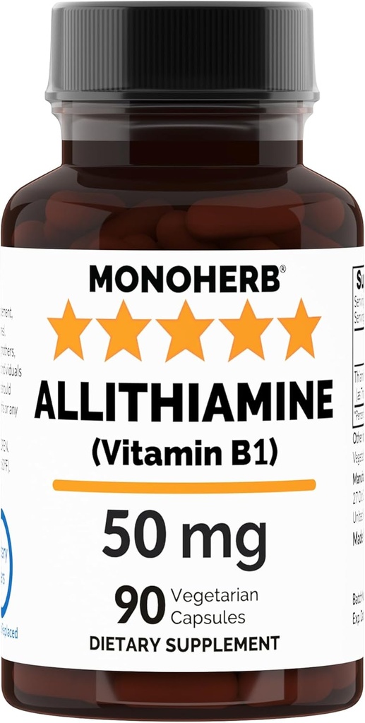 MONOHERB Allisiamine 维生素B1 每卡普尔50毫克 - 90个蔬菜卡普尔