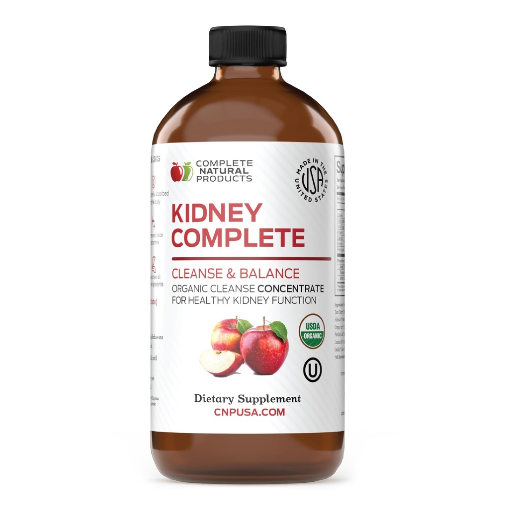 完整的天然产品 肾完蛋 - 16oz 液态饮食补充 肾支持,清洁,和Detox with Apple Cider Vinegar, Lemon, & Organic Chanca Piedra.