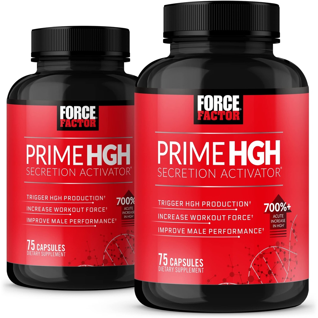 强制因子 Prime HGH 保密激活器,2-Pack,HGH 附加 AlphaSize 用于帮助 Trigger HGH 生产,增加工作力量,并改进性能,150 Capsules