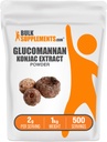 bulk Supports.com Glucomannan Powder - 来自Konjac根提取粉,Glucomannan Suppers - Gluten Free,每服务2g,1kg(2.2磅)(包1)
