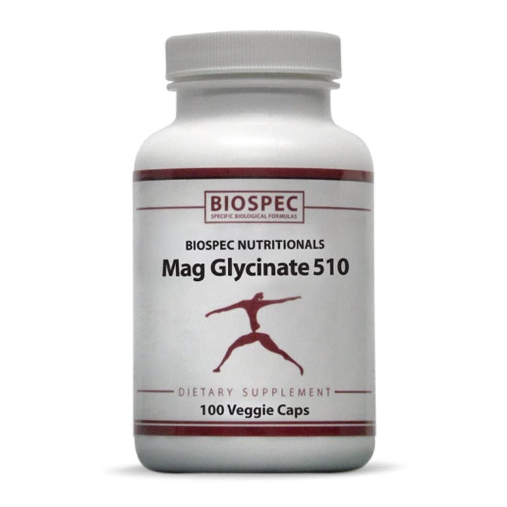 生物谱营养学 Mag Glycnate 510 – 镁 Glycnate – 压力、心脏健康、神经、肌肉、能量和代谢的营养补充* - (100卡普尔)