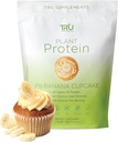 TRU 植物基蛋白粉,BCAA,EAA,20g Vegan Brown Rice & Pea 蛋白质,100卡路里,27个维生素,无人工火花 25个服务品(Peanut Butter香蕉杯蛋糕)