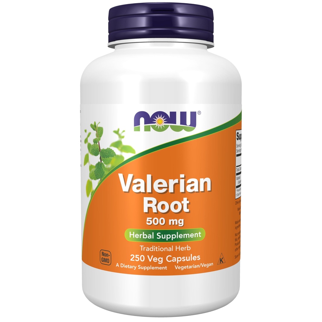 Now 食品补充品,Valeriana root(Valeriana officinalis)500毫克,草药补充品,250Veg Capsules