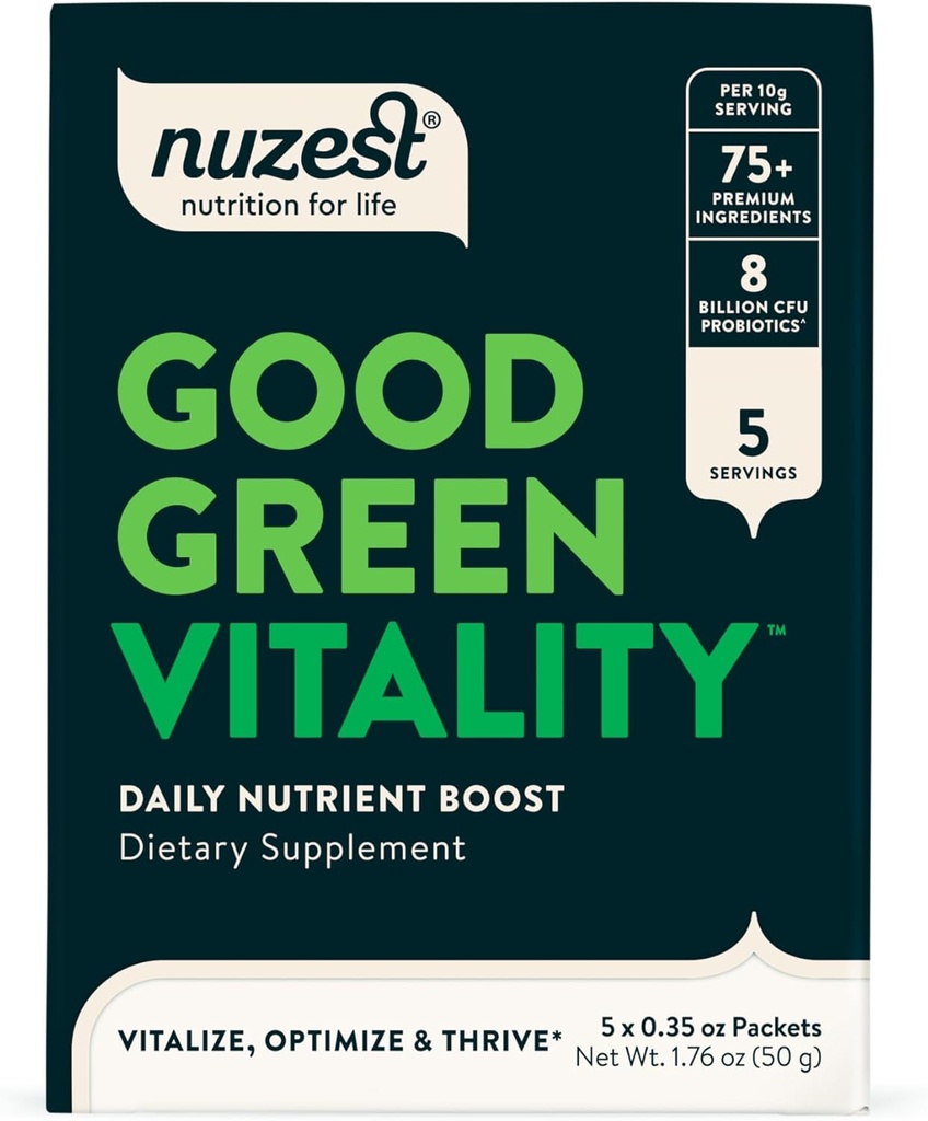 Nuzest Greens Powder Good Green Virtuality – 维生素,矿物和超级食品 – Vegan 多维塔明补编 10g (Pack of 5)