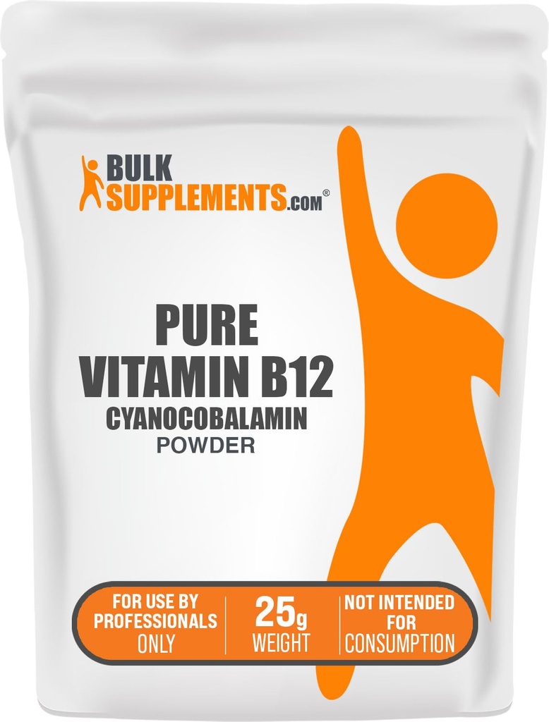 Bulk Assupports.com 纯维生素B12 粉末 - 作为Cyanocobalamin,维生素B Assuppos,Cyanocobalamin B12 补充 - 纯产品,多种服务,25g(0.88 oz)(Pack of 1)