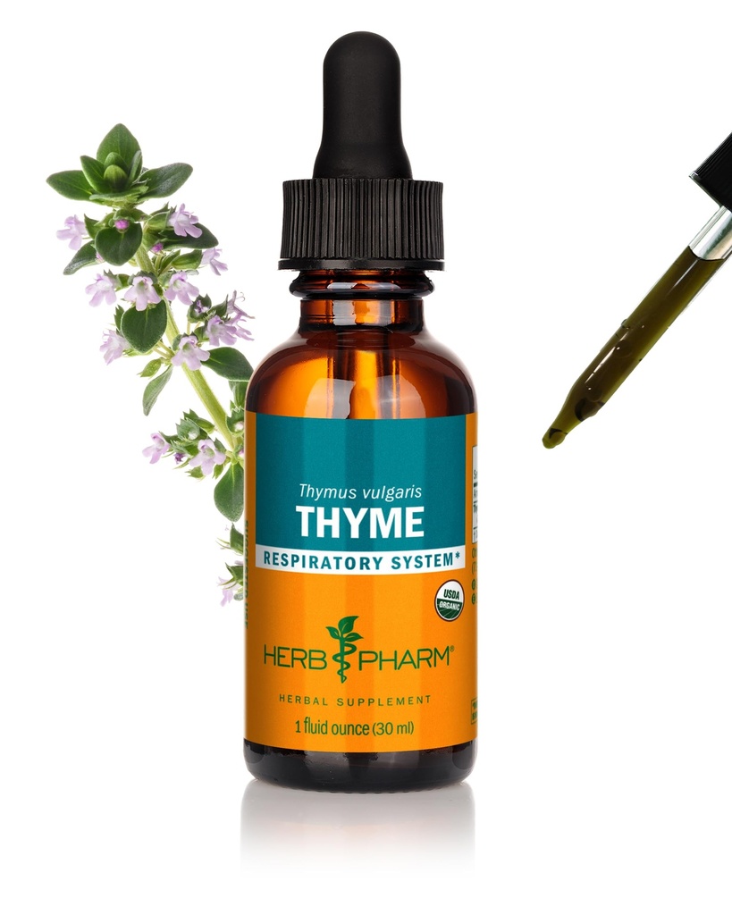 用于呼吸系统支持的草药认证有机Thyme液体提取剂 - 1 Ounce(DTHYME01)
