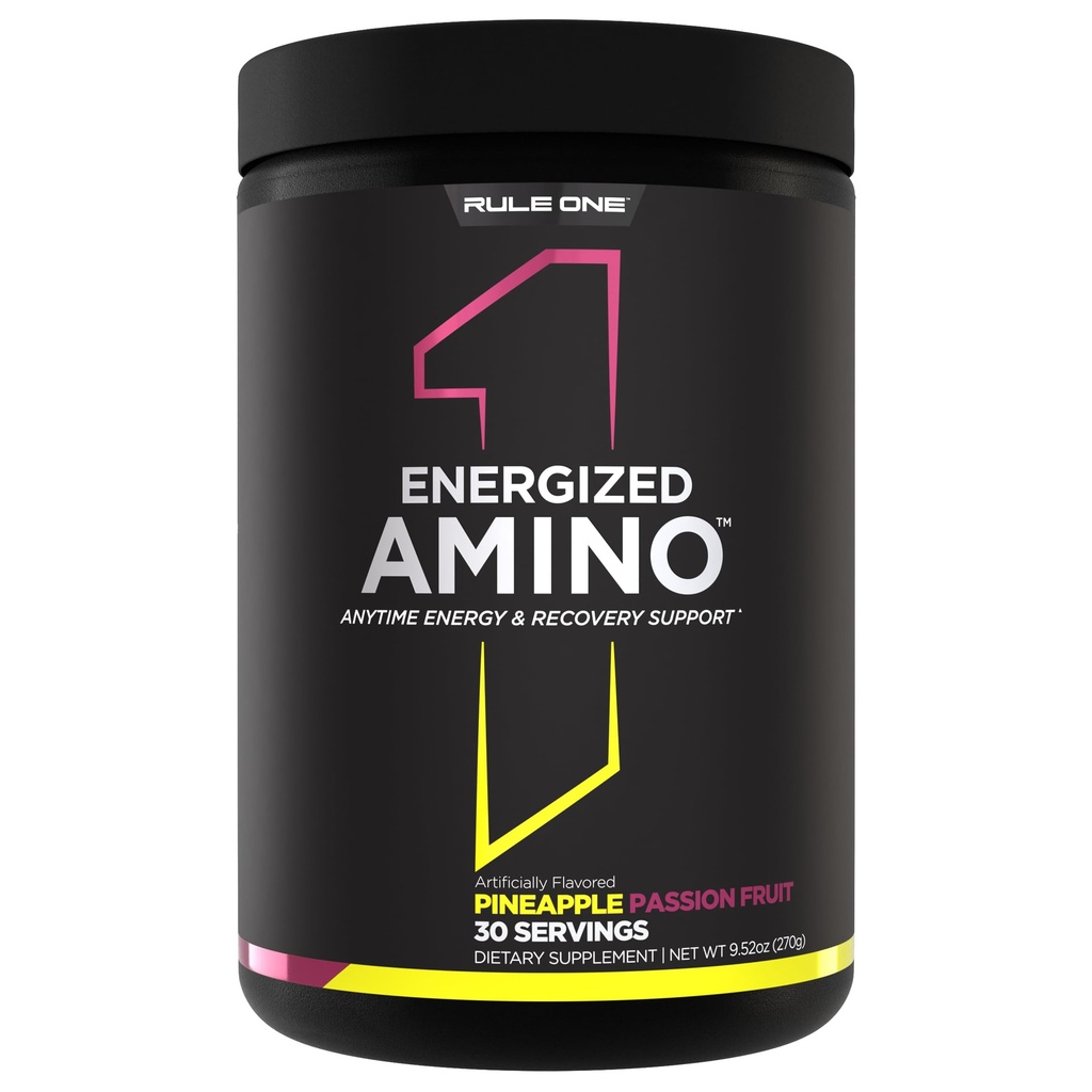 规则1 蛋白质能量化 氨诺 – 随时与BCAAs,Glutamine,Citrulline,Beta Alanine,来自绿色咖啡和茶叶提取物的咖啡因(30 service, Pineapple Passionfe果)的能量和恢复支持