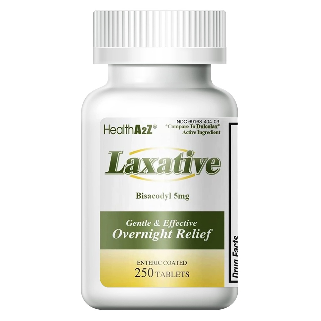 健康A2Z Laxative Bisacodyl 5mg 250 计数 方便和快速超夜救助