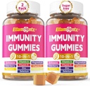 10 In-1 含有多维他明的Immune Gummys,100%每日锌,维生素C和D3 豁免补充剂+ Echinacea, Sambucus 长老莓, Turmeric, Magnesium, Immune支持, 整体健康,无糖, 2 Pack