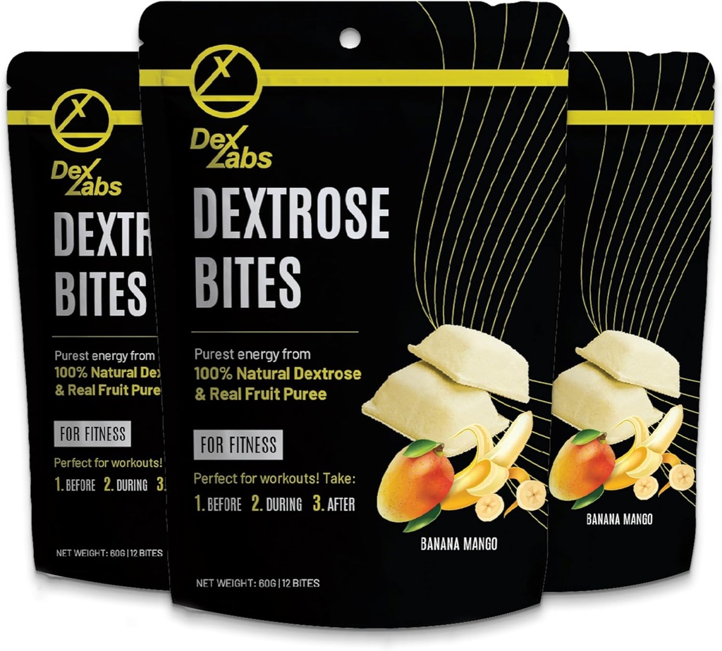 Dexterose Bites - Dexterose Melts Made with Dexterose Powder - Dexters for Working and Running Energy Snacks - Glucose Tables 便携式能源融化(巴拿芒果) (03年版)
