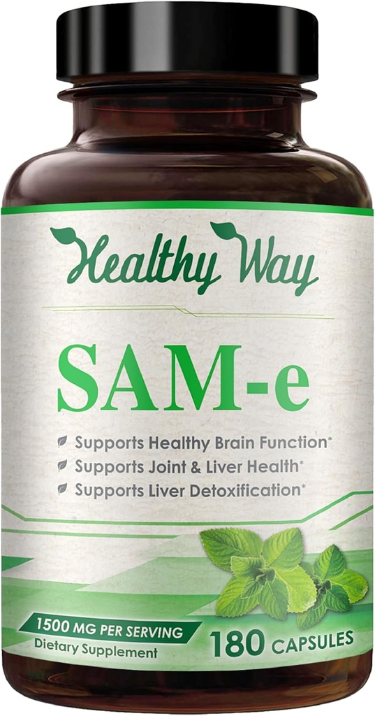 1,500mg SAM-e 补充 - 高强度 S-Adenosyl-L-甲基安非他明 Capsules 1,500mg 为大脑肝脏和木质支持服务 - 非GMO 高吸收 同一补充(60名服务员)