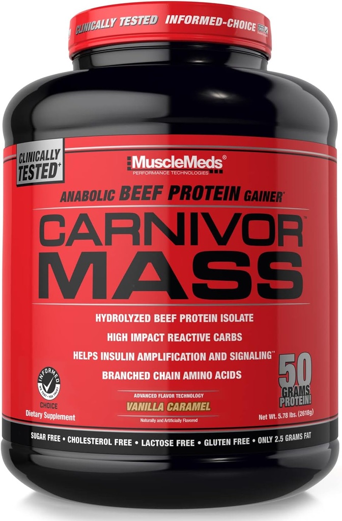 MuscleMeds Carnivor 大众饮食补编,香草卡拉梅尔,5.78英镑(002658)