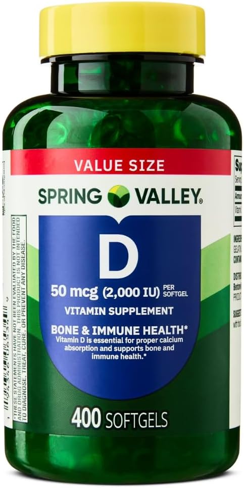 春谷维生素D3 Supplement Softgels, 2000 IU, 400 Counter - New Look