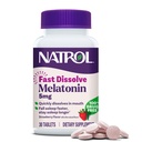 Natrol FastSolve Melatonin 5 mg, Melatonin 休息补充品,成人睡眠支持,30个草莓味片,最多30天供应