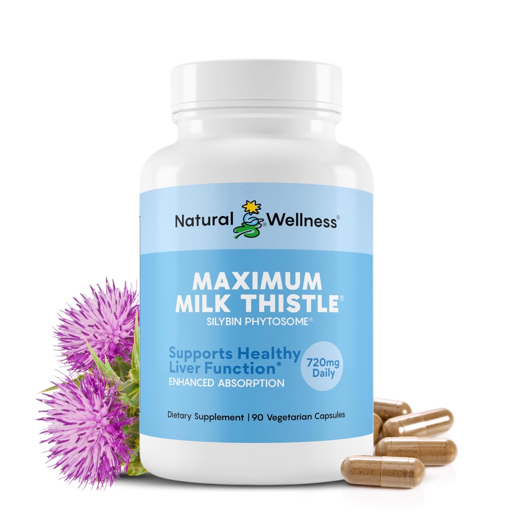 肝脏支持最大牛奶酸盐补充剂 — 720mg Silybin Phytosome(10X吸收) — Liver Cleanse Detox & 维修,酶健康 — Vegan, Non-GMO, Gluten Free — 90 Capsules(30天供应)