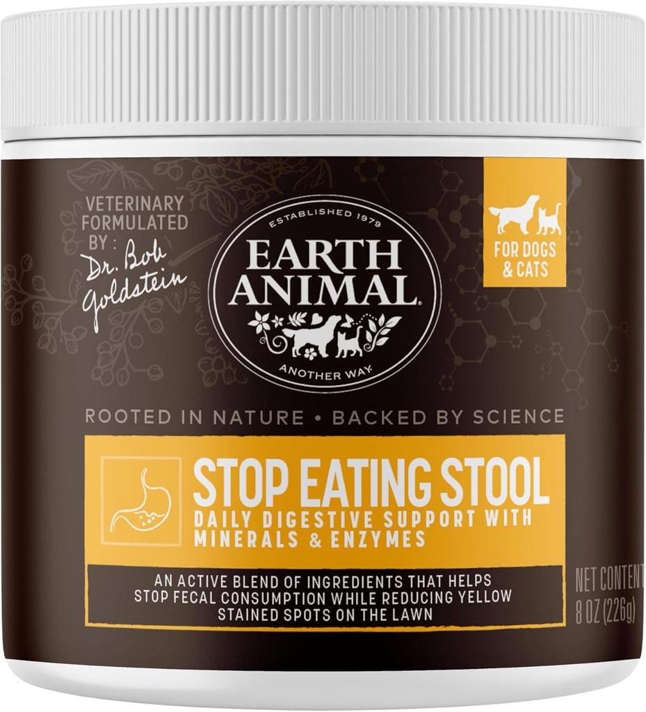 地球动物药粉补充剂 - 停止食用工具 对狗和猫的营养粉 - 8 oz