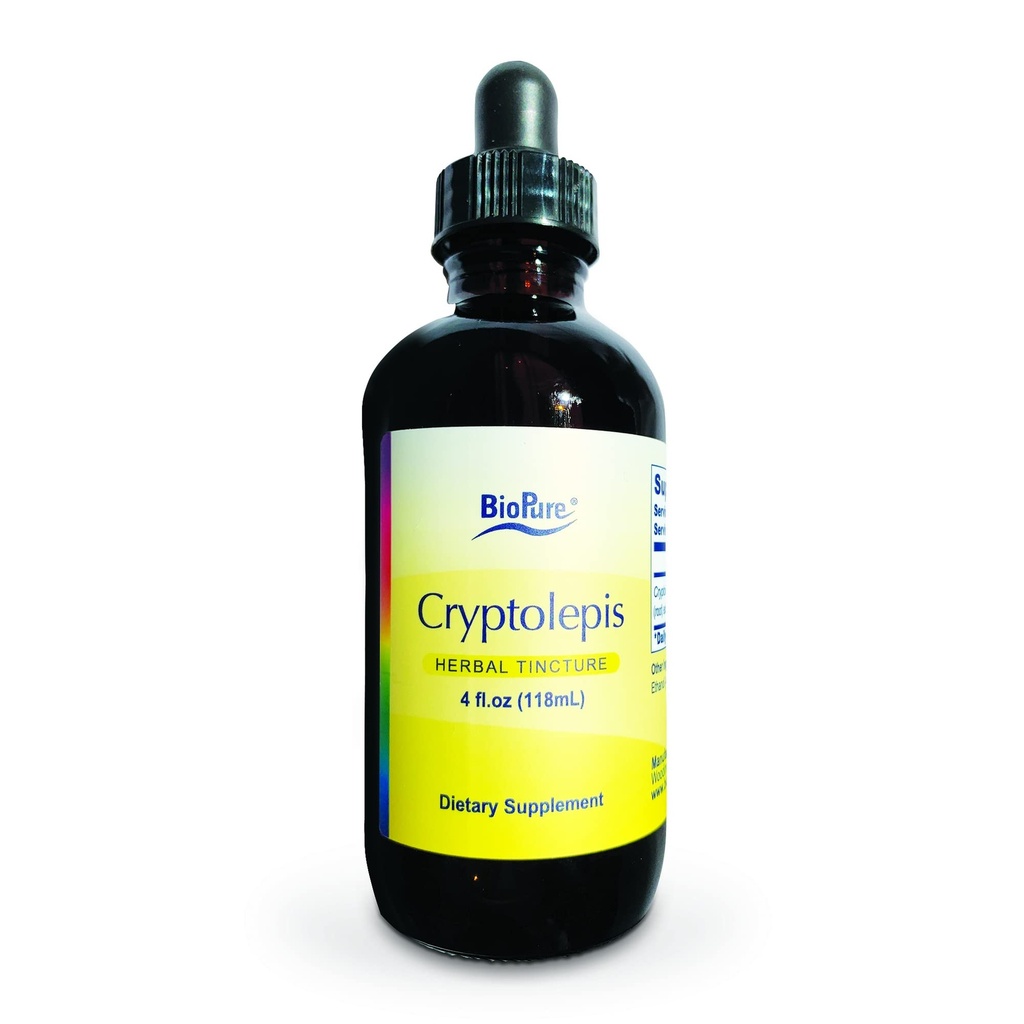 BioPure Cryptolepis 草药叮当 – Potent 植物学提取 Cryptolepis Sanguinolenta 用于免疫支持、微生物平衡和胃肠健康 – 4 fl oz