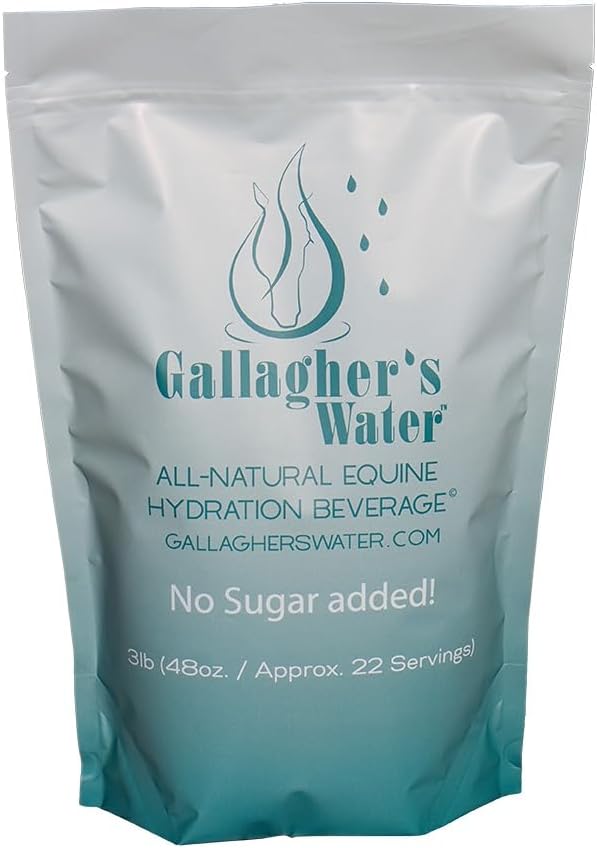 GALLAGHER的全天然水晶水分饮料,天然火药增强粉末混合剂与电解剂和追踪矿物设计以鼓励马喝水,无糖添加!.