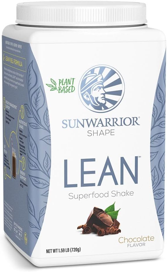 Sunwarrior Vegan 蛋白质超食品 摇控食品 有机蛋白质替代 补充 Gluten 免费 NOMO 免费乳糖 免费低卡植物 基质蛋白 巧克力 20 服务 → Shape Lean