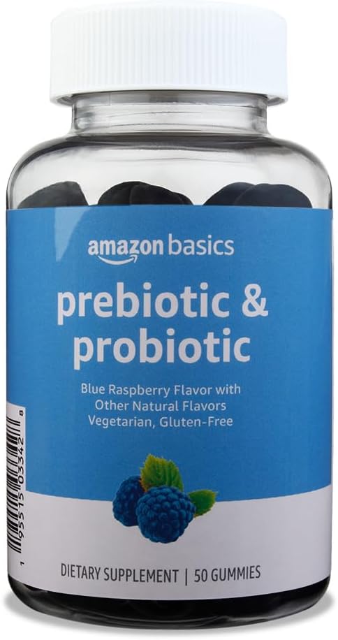 Basics Prebiotic & Probiotic Gummys, 2 亿 CPU, 蓝莓, 50 count (2 per service) (前索里莫)