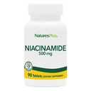 Natures Plus Niacinamide - 500 mg, 90 片 - 高发性维生素B3 补充剂 - 蔬菜, Gluten Free - 90 services