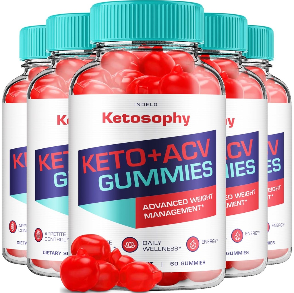(5 Pack) KetoSophy Keto ACV Gummys - 高级体重损失 KetoSophy Keto Plus ACV Gummys Apple Cider Keinegar KetoSophy Gummys 体重管理 饮食补充审查 男性女性(300 Gummys)