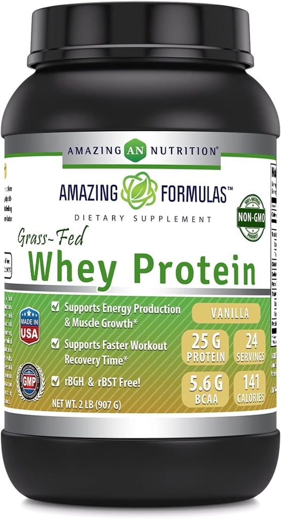 (原始内容存档于2018-09-21) (英语). Excellent Formures grass-Fed Whey 蛋白质粉补充品 → 2 Lbs → Vanilla Flavor → Non-GMO → Gluten-Free →美国制造.