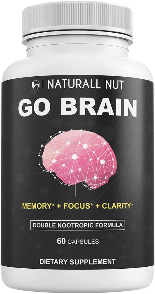 Go Brain Double Notrotic Formula, 记忆和焦点维生素的大脑补充, Ginkgo Biloba, Dmae 补充, Bacopa Monnieri 补充, 女性和男性的记忆维生素脑