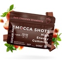 SGC 最高浓度 100mg 咖啡因/ Gummy, 2 Gummys 每包, 6-Pack Mocca Shots 无糖草莓 植物的诺热带即时能源 与 Ginkgo biloba, Theobromine.