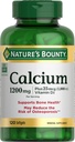 天然丰产钙 1200 mg,配有1000 IU 维生素D3 - Bone Health Softgels, Calcium and Vitamin D Supplement, Gluten Free, 2 Softgels/日, 120 ct (pack of 1).