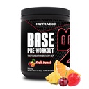NutraBio Base 预选工作粉 20mg Caffiene, 可持续能源,焦点,耐力,泵,无糖,男女清洁预选 - Beta Alanine, L-Tyrosine, 30 services - 水果扑克