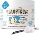 传说中的牛奶 蛋白质补充剂 - 人类的蛋白质 蛋白质 - 40% IgG Immunoglobulin for Immune Support & Gut Health - 能量和肌肉恢复 - 香草可切片,30种服务